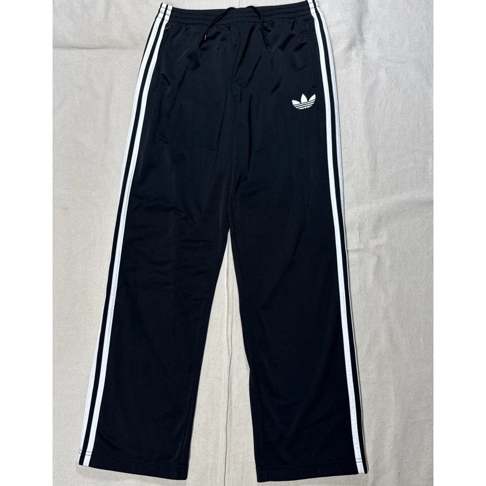 Vintage 90s Adidas Tracksuit Set Size L Black White Baggy Lined Trefoil